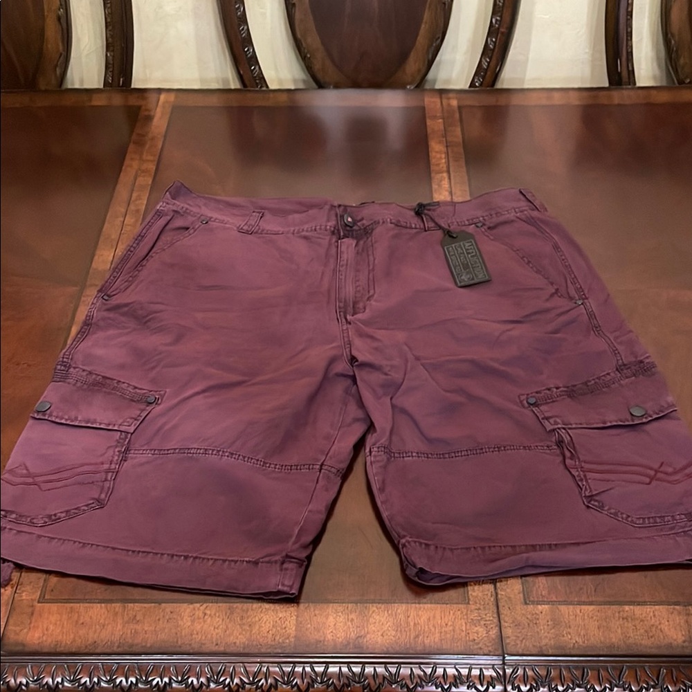Men's Burgundy Cargo Shorts by Affliction! Brand New!